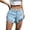 shorts 65#Blue, variant on Women's Cowboy Fringe Shorts Retro High Waist Button Closure Solid Color Shorts with Suede Texture and Fringe Hem Trendy