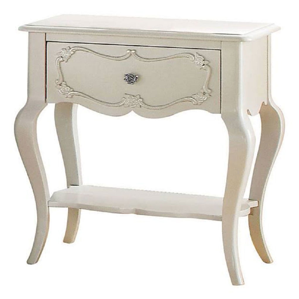 Curved Legs Nightstand Table With Drawer Bottom Shelf Home Bedroom Simple Wooden Bedside Desk Walmart Com Walmart Com