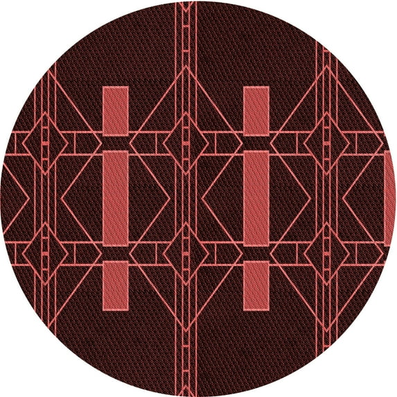 Ahgly Company Machine Washable Indoor Round Transitional Chocolate Brown Area Rugs, 3' Round