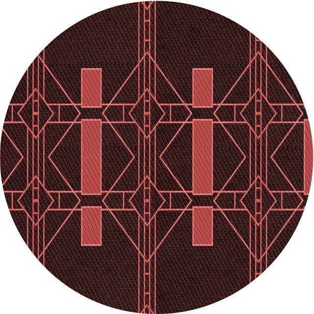 Ahgly Company Machine Washable Indoor Round Transitional Chocolate Brown Area Rugs, 5' Round