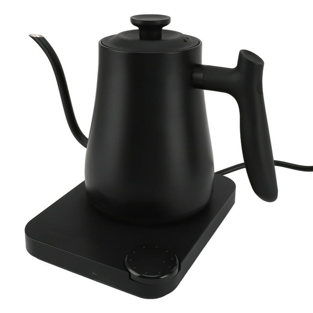 Electric Gooseneck Kettle, 1200W Quick Heating 1L Pour Over Coffee Kettle with LCD Display Temperature Control Temperature Variable Anti Dry Burning Stainless Steel Tea Kettle