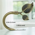 thumbnail image 3 of Leaf Shaped Curtain Holdbacks 2pcs, Handmade Metal Curtain Side Holders for Wall, Curtain Tieback Hook Pull Backs for Drapes Window Home Decoration (Antique Brass), 3 of 7