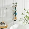 thumbnail image 5 of Danya B. 4-Tier Ladder Bracket Floating Wall Shelves - Black Metal and White Birch Finish, 5 of 13