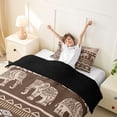 thumbnail image 3 of jejeloiu Earthy Elephant Twin Duvet Cover,Boho Pattern Twin Bedding For Boys,Brown Beige,Black Reversible,2pcs,1 Duvet Cover and 1 Pillowcase, 3 of 6