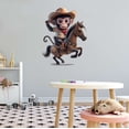 thumbnail image 2 of Cartoon Cowboy Monkey Riding on Horse Animals Wall Art Sticker Designs Vinyl Stickers For Home House Walls Rooms Windows Bedroom Decoration Size (12x12 inch), 2 of 3