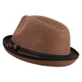 thumbnail image 2 of Big Size Paper Upbrim Fedora - Brown XL-2XL, 2 of 5