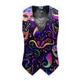thumbnail image 4 of Rotm Suit Vest Christmas Vest for Men Festive Dress Waistcoat Necktie Pocket Square Cufflinks Set Purple,2XL, 4 of 4
