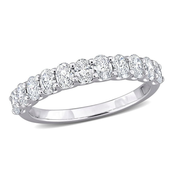 Created Forever Women's 1ct TW Lab Grown Diamond 14k White Gold Semi-Eternity Anniversary Band