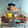 thumbnail image 2 of IDEA4WALL Coastal Canvas Wall Art Pineapple with Sunglasses on the Beach Canvas Prints Modern Home Wall Decor - 24x36 inches, 2 of 4
