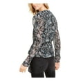 thumbnail image 2 of LEYDEN Womens Black Paisley Long Sleeve V Neck Wear To Work Peplum Top Juniors S, 2 of 2