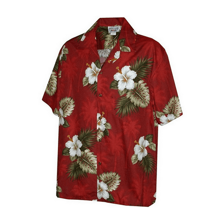 red hibiscus shirt