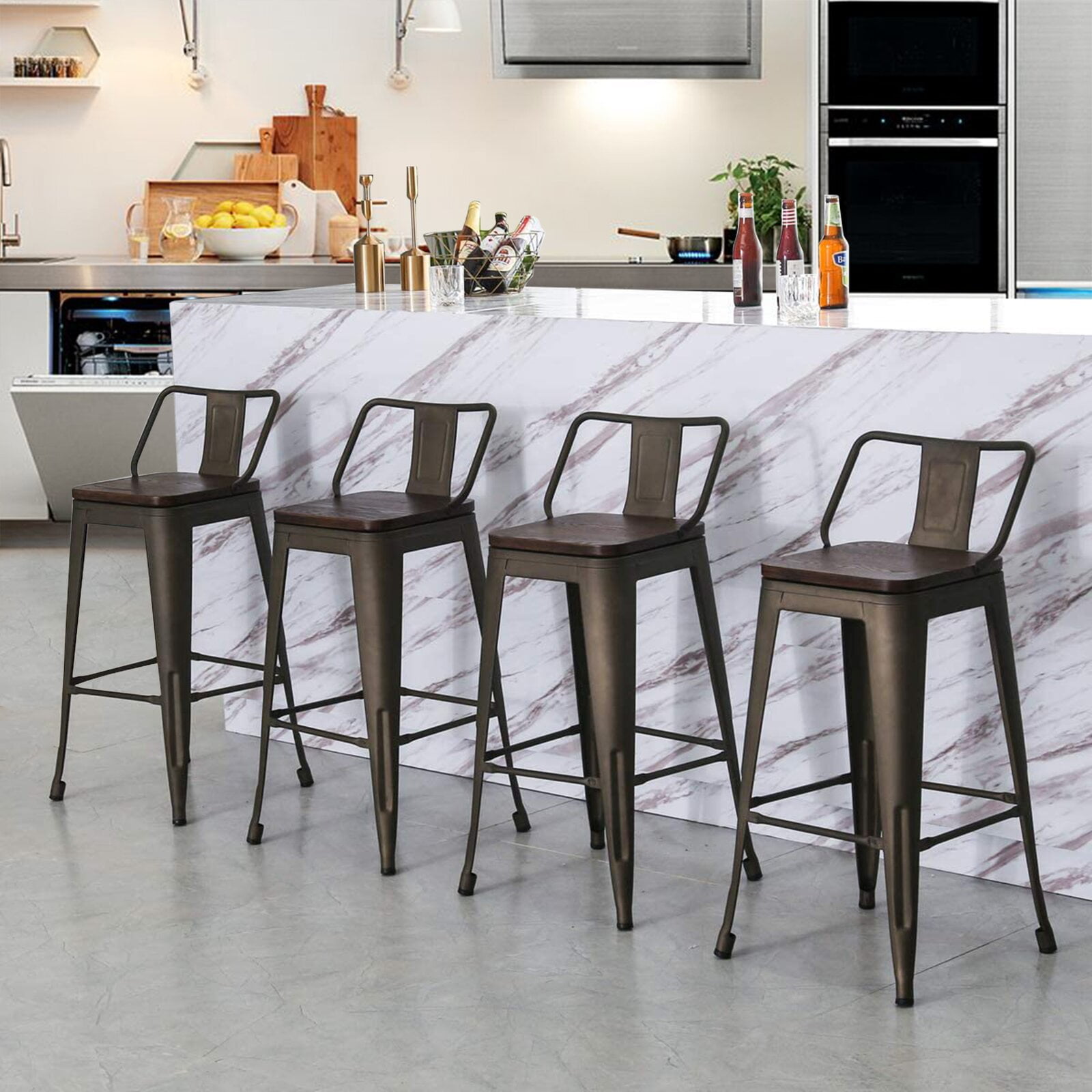 Kaleo Swivel Solid Wood Counter & Bar Stool