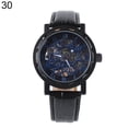 thumbnail image 6 of Ayyufe Classic Men's Faux Leather Skeleton Hand-Wind Mechanical Sports Army Wrist Watch, 6 of 7