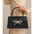 thumbnail image 2 of Bolso de noche Trisapu para mujer, con lazo brillante, negro, 2 of 6