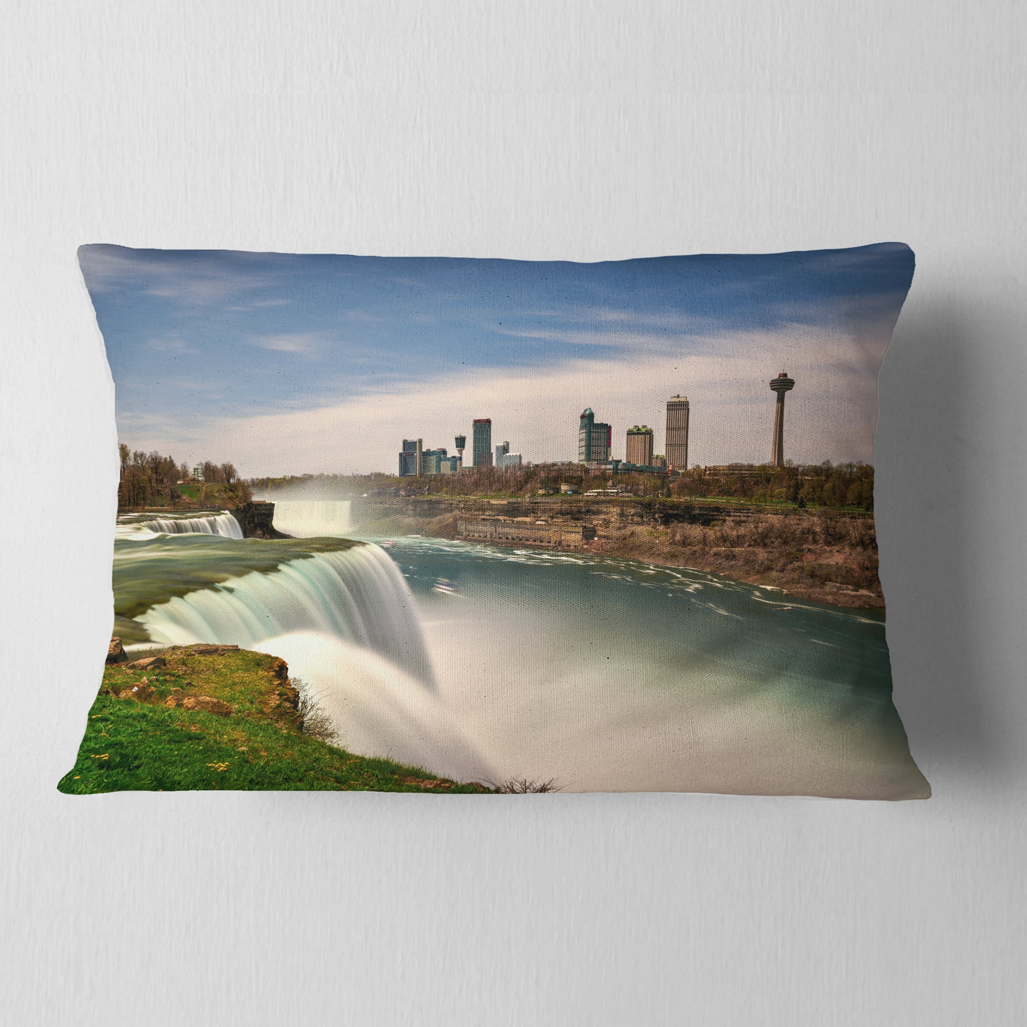 Designart 12" x 20" Multi-color Polyester Throw Pillow