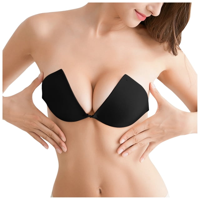 Mashaouyo 2025 Intimates Women's Sticky Detachable Strap Backless Bra Self Adhesive Invisible Push Up Bra