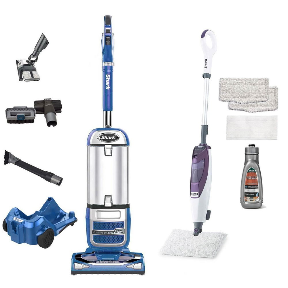 Shark Navigator Powered LiftAway DLX Blue Vacuum + Blast & Scrub Steam Mop