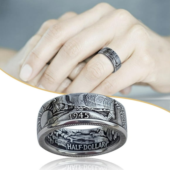 EGNMCR Rings Fashion Men's Jewelry Ring Party Ring Personality Coin Ring 7-13 alloy ring
