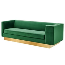 Sofa Couch, Green, Velvet, Mid Century Living Lounge Cafe Lobby Hospitality Restaurant, Modern Contemporary Boutique HB33595