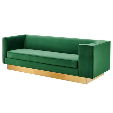 Sofa Couch, Green, Velvet, Mid Century Living Lounge Cafe Lobby Hospitality Restaurant, Modern Contemporary Boutique HB33595