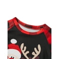 thumbnail image 4 of Family Matching Christmas Pajamas Set, Santa Elk Letter Print Long Sleeve Tops and Plaid Pants Sleepwear Set, 4 of 7