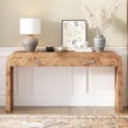 thumbnail image 2 of EUROCO 60" Entryway Console Table,Long Sofa Table with 2 Drawers and Burl Wood Veneer,Entry Way Table for Living Room, Hallway, Foyer,Brown, 2 of 8