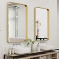 thumbnail image 4 of BEAUTYPEAK 22"x30"Rectangular Bathroom Mirror Wall-Mounted Mirror with Deep Frame,Gold, 4 of 6