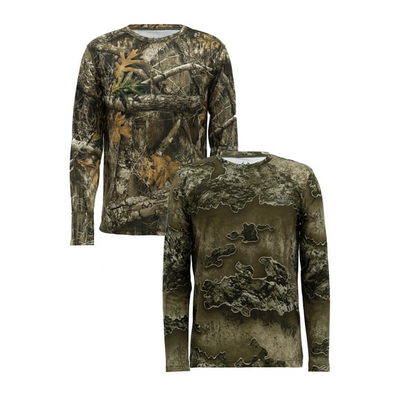 Realtree Men's Long Sleeve Performance Camo Tee 2-Pack Bundle