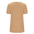 thumbnail image 4 of Puff Sleeve Tops for Women Summer Square Neck Pleated Front Dressy Casual Tee Shirts Tshirt Cute Tunic Blouses (Large, Brown), 4 of 4