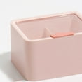 thumbnail image 5 of Caja de almacenamiento de lápiz labial de gran capacidad, diseño de rejilla de doble capa, transparente, con tapa, para el hogar y la oficina, color rosa, 5 of 5