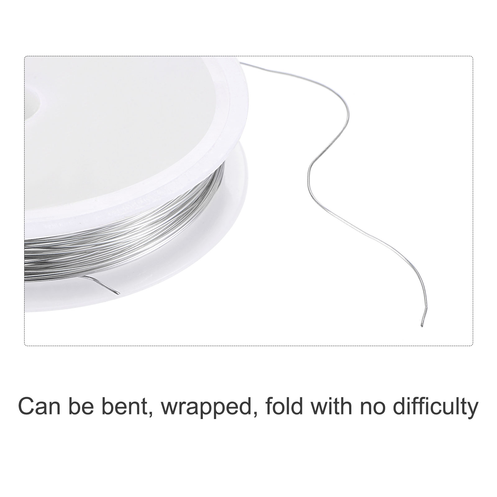 Unique Bargains Durable Copper Wire Resistant Beading Wires for Crafting and DIY Projects White 9m