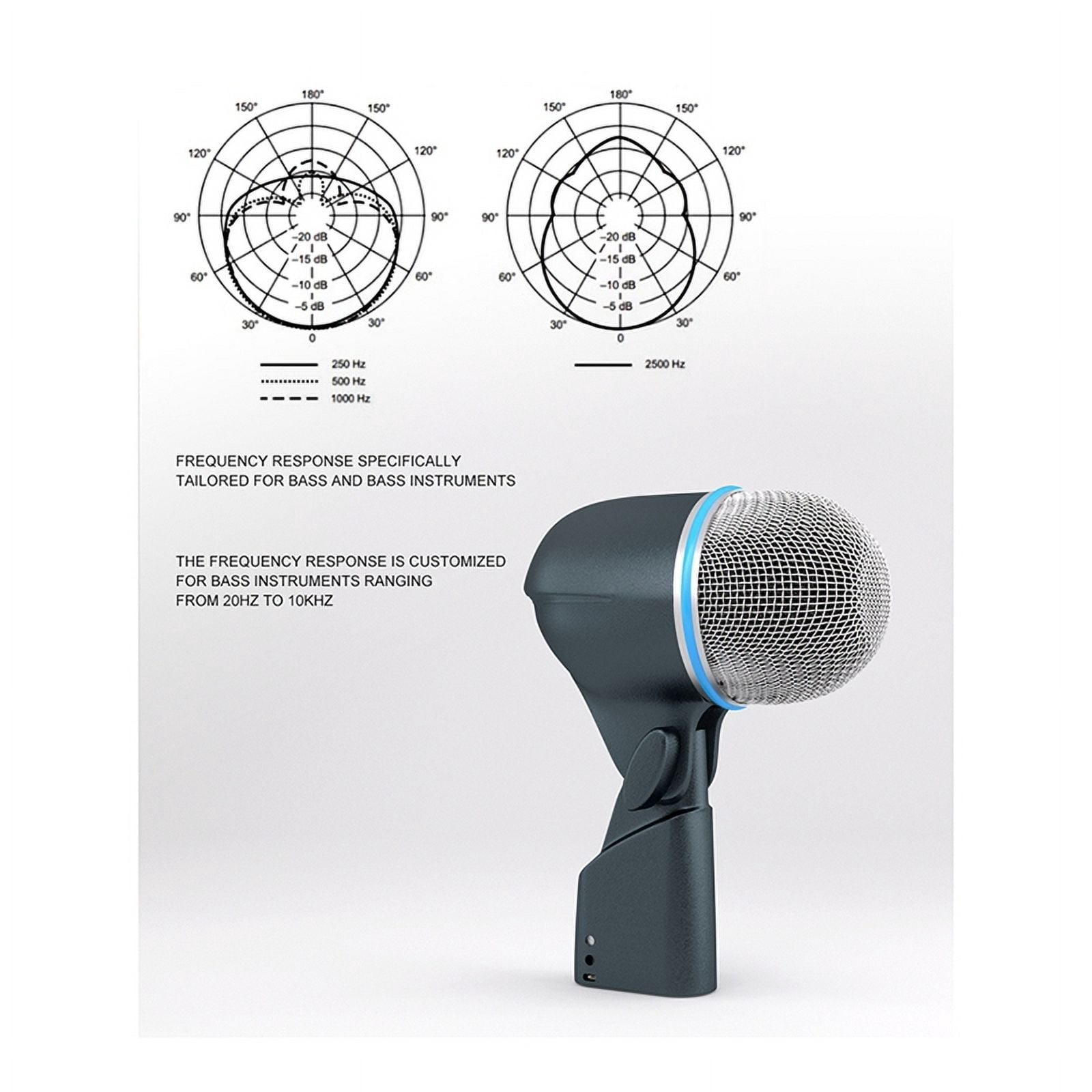 52A Dynamic Drum Microphone Professional Kick Drum  Instrument Mic Audio Capture for Studio and Stage