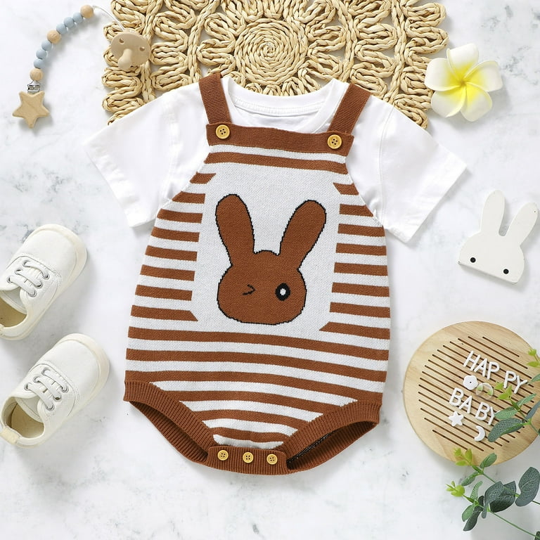 Baby Bunny Sweater Romper Cotton Sleeveless Knitted Bodysuit