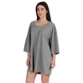 thumbnail image 3 of Inkmeso Solid Boyfriend T-Shirt Top For Women Loose Fit Long Sleep Shirt Tee, 3 of 8