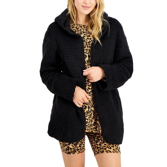 Jenni Hooded Cardigan Robe Deep Black XSS