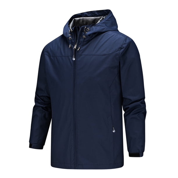 Chaqueta de otoño para hombre Chaqueta deportiva a prueba de viento e impermeable Chaqueta de talla grande Pompotops oipoqjl9172