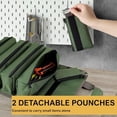 thumbnail image 5 of Roll Up Tool Bag Organizer, Portable Foldable Toll Rool Organizer with 4 Compartments & 2 Detachable Pouches & 5 Exterior Pockets, Gifts for Electricians, Men and Fathers$$Tools, 5 of 7