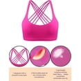 thumbnail image 3 of KAIYANG Sujetador deportivo acolchado para mujer, paquete de 2, con espalda cruzada, con tirantes, sin costuras, cómodo, para yoga, talla M, 3 of 5