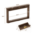thumbnail image 3 of 70.1" Wavy-Patterned Storage Table with Drawers, Slim Console Table Behind Sofa for Entryway Hallway Living Room, Walnut, 3 of 10