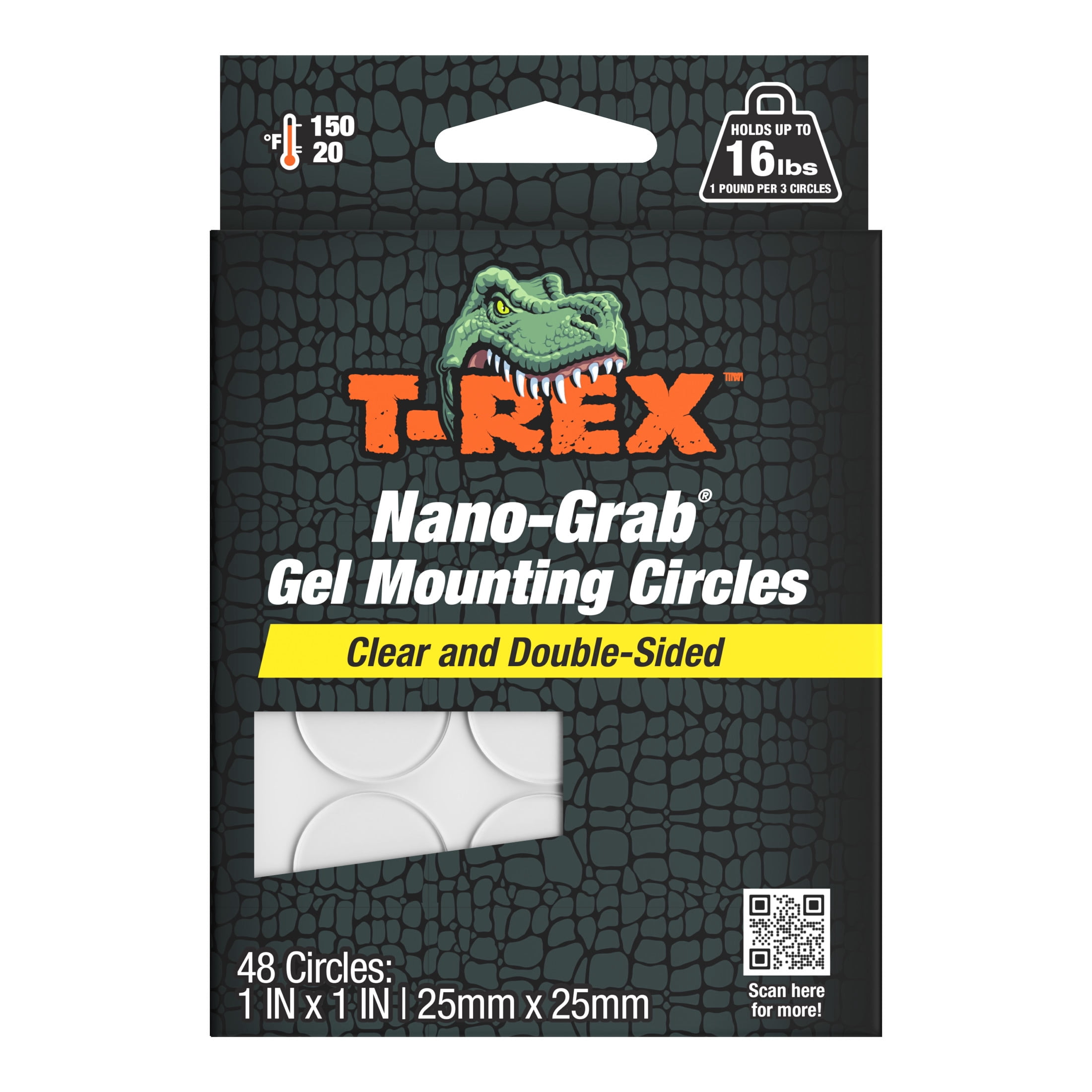 T-Rex Strength Nano-Grab 1 in. x 1 in. Mounting Circle Tabs, 48 Pack
