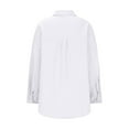 thumbnail image 5 of Summer Tops, Tops for Women Trendy, Fashionable Women Loose Button-Up Long Shirt Blouse with Elegant V Neck Lapel Design for Casual and Formal Occasions, 5 of 5