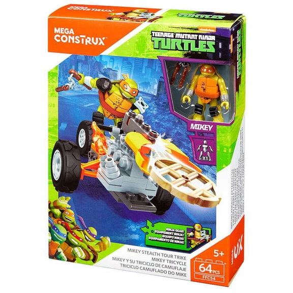 Teenage Mutant Ninja Turtles Animation Mikey Stealth Tour Trike Set Mega Bloks FFC54