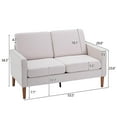 thumbnail image 5 of UBesGoo Fabric Loveseat, 2 Seats Sofa Couch with Wood Frame and Legs, Upholstered Lounch Chair for Living Room Bedroom Creamy White, 5 of 11