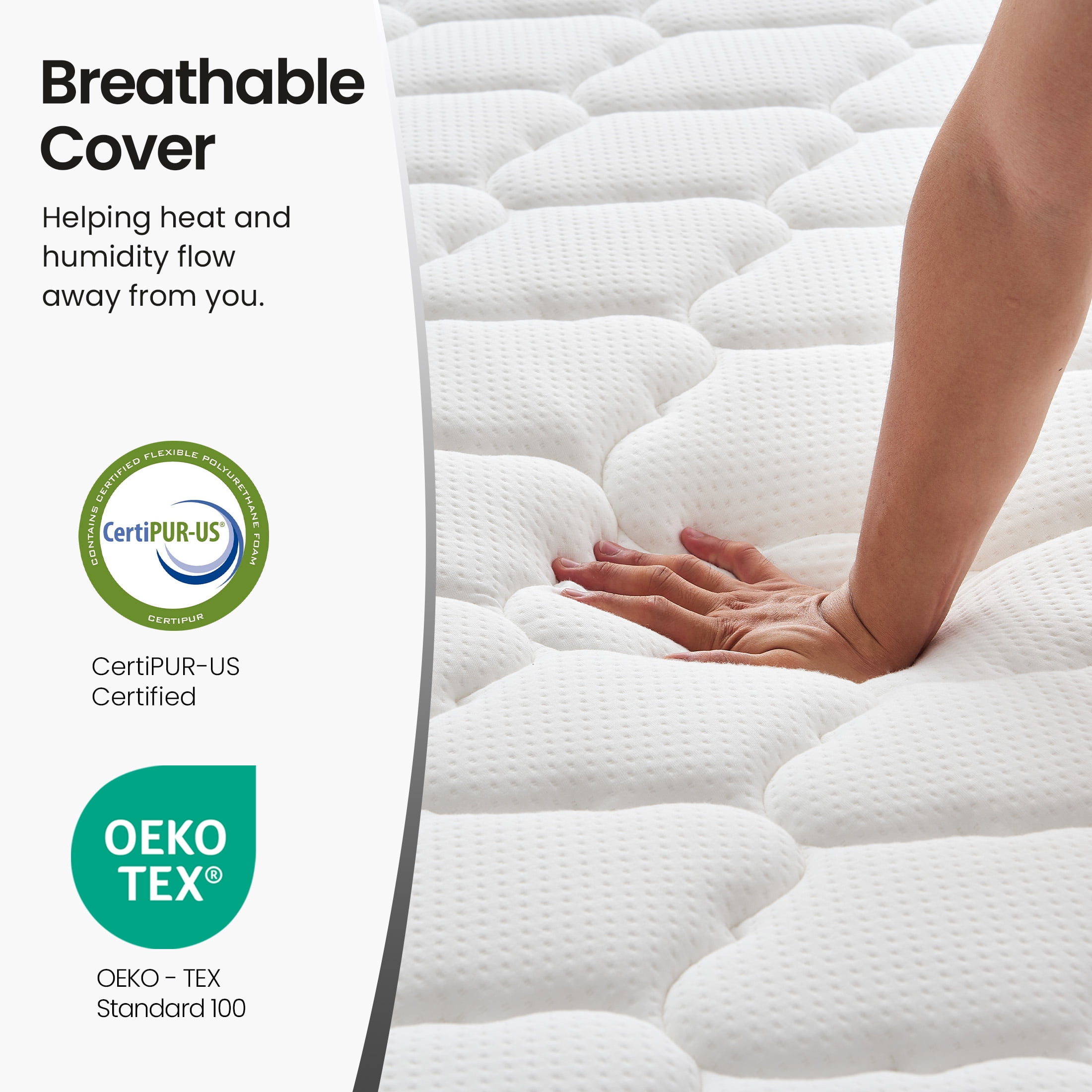 Focalsweet Queen Mattress,10" Memory Foam Mattress in a Box, Medium, Euro Top, Motion Isolation