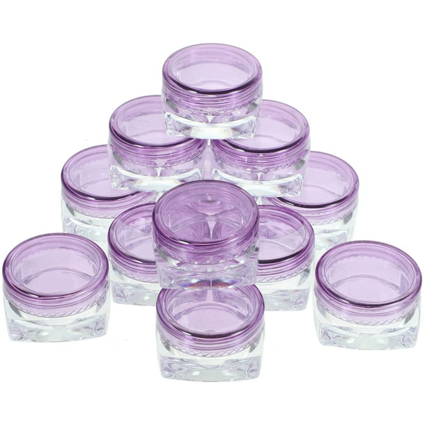 12 piezas de tarros de crema vacíos Recipiente de crema facial recargable Recipientes de almacenamiento de plástico con tapas