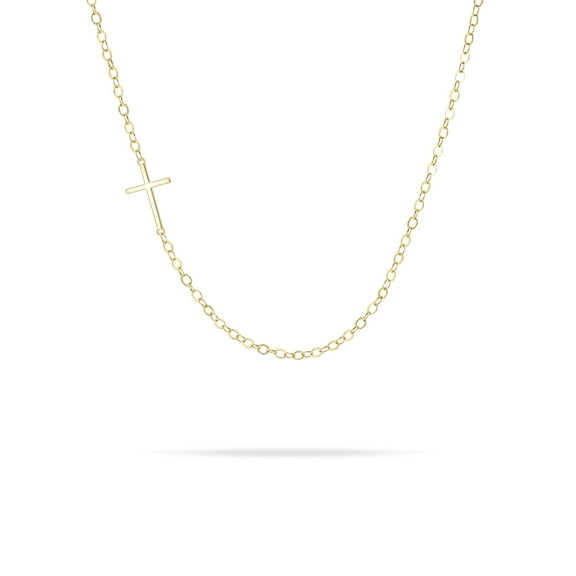 SUONIE Cross Necklace for Women 18K Real Gold Silver Plated Dainty Small Cross Pendant Choker Simple Trendy Cute Cross Charm Chain Necklace Easter Basket Stuffers Baptism Religious Faith Jewelry Gift