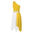 thumbnail image 5 of iiniim Women's Sleeveless Liturgical Praise Dance Color Block Irregular Hem Lyrical Worship Dress Dancewear Yellow XXL, 5 of 7