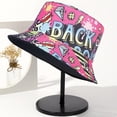 thumbnail image 5 of Chapeau de Seau pour la Protection Solaire Chapeau de Pêcheur pour l'Été Rétro Graffiti Chapeau de Seau Réversible pour les Hommes Femmes Pêcheur à Large Bord, 5 of 5