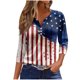 thumbnail image 2 of Fiudx Camisas de Mujer Blusa de Manga 3/4 Corta Estampada a La Moda para Mujer, Blusa Informal con Cuello Redondo, 2 of 5