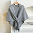 thumbnail image 6 of Soft Knit Triangle Cape Poncho, Winter Chic Shawl Wrap for Women,185*75,8, 6 of 25